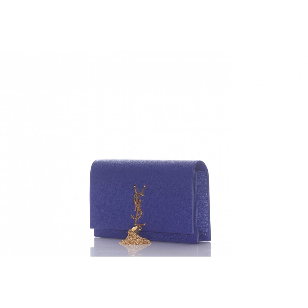 kate chain wallet with tassel in grain de poudre embossed leather