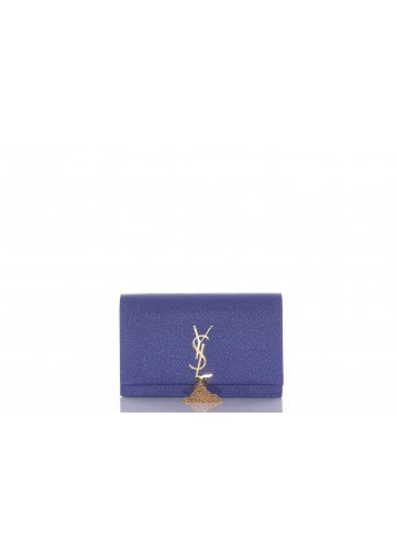 kate chain wallet with tassel in grain de poudre embossed leather