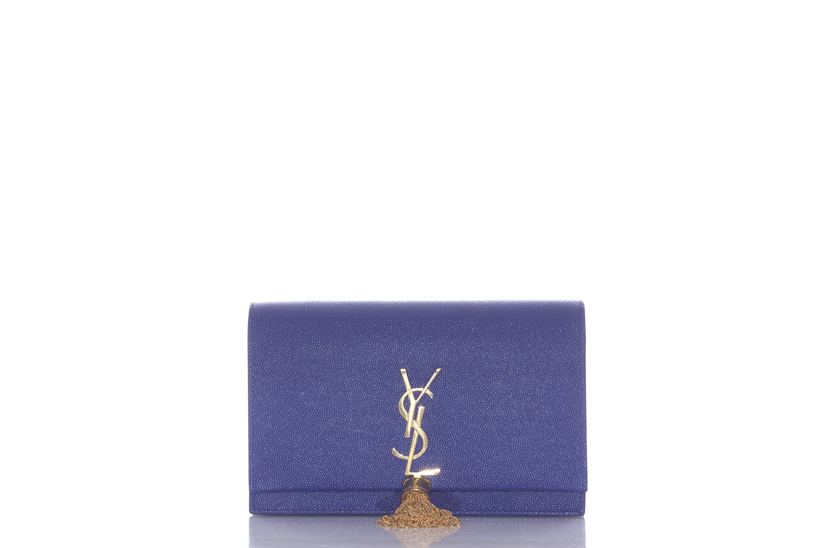 kate chain wallet with tassel in grain de poudre embossed leather
