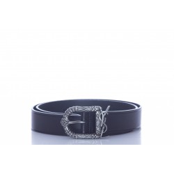 SAINT LAURENT CEINTURE MONOGRAM CELTIQUE EN CUIR LISSE