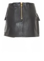 BALMAIN SHORT LEATHER WRAP SKIRT