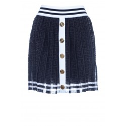 BALMAIN SHORT PLEATED MONOGRAM