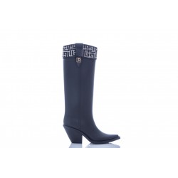 BALMAIN BOTTES TESS EN CAOUTCHOUC NOIRES