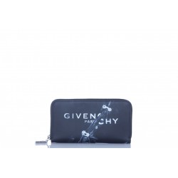 GIVENCHY ZIPPED WALLET L RING LOGO PRINT LEATHER - SLG