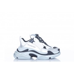 BALENCIAGA WOMEN'S TRIPLE S FADED SNEAKER IN BLACK 