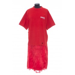 BALENCIAGA T-SHIRT ROBE POLITICAL CAMPAIGN POUR FEMME EN ROUGE 