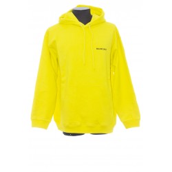 BALENCIAGA  MEN'S POLITICAL CAMPAIGN MEDIUM FIT HOODIE IN FLUO YELLOW/BLACK 