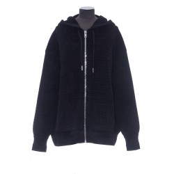 GIVENCHY KNITWEAR ZIPPED HOODIE 4G VELOURS