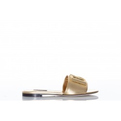 DOLCE & GABANNA CIABATTA FLAT NAPPA MORDORE' SLIDE