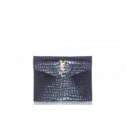 SAINT LAURENT UPTOWN BABY POUCH EN CUIR EMBOSSÉ CROCODILE