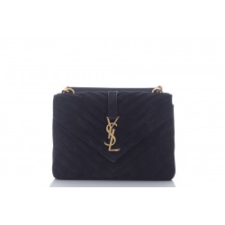 SAINT LAURENT COLLEGE MEDIUM COLLEGE CHAIN BAG SUEDE SOFTY MATELASSE  (LIGHT BRONZE)