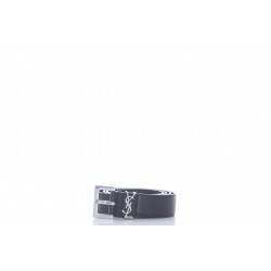 SAINT LAURENT CEINTURE BOUCLE CARRE BOX LAQUE FINITIONS ARGENT