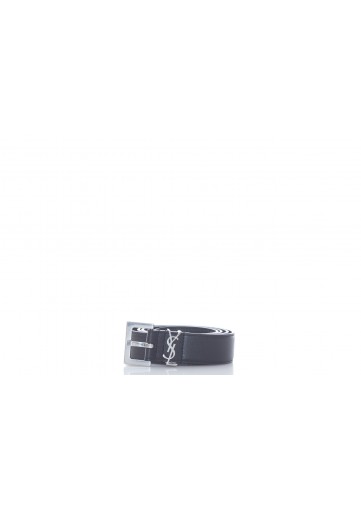 SAINT LAURENT CEINTURE BOUCLE CARRE BOX LAQUE FINITIONS ARGENT