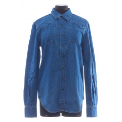 SAINT LAURENT WESTERN SHIRT IN FRANCOISE BLUE DENIM