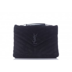 SAINT LAURENT LOULOU MEDIUM CHAIN BAG LOULOU COVERED LOGO SUEDE SOFTY MATELASSE Y