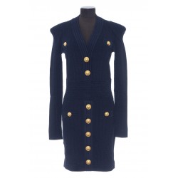 BALMAIN SHORT L/S BUTTONED KNIT DRESS