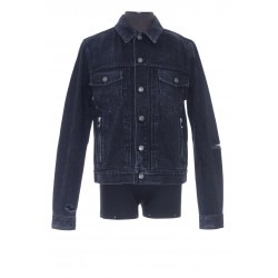 BALMAIN PRINTED DENIM JKT-DISTRESSED