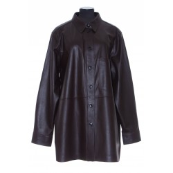 YVES SALOMON LONG LEATHER SHIRT