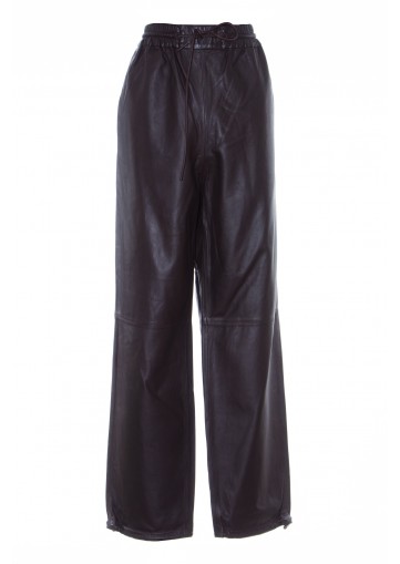 YVES SALOMON LEATHER JOGGERS