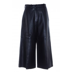 YVES SALOMON LONG LEATHER BERMUDA SHORTS