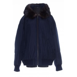 YVES SALOMON PARKA IN SILK FABRIC WITH ZIBELINE HOOD