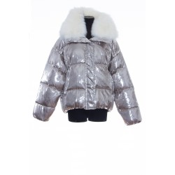 YVES SALOMON SHORT DOWN JACKET WITH FOX COLLAR