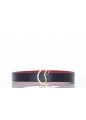 CHRISTIAN LOUBOUTIN W CL LOGO BELT 35 CALF PARIS/METAL