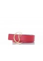 CHRISTIAN LOUBOUTIN W CL LOGO BELT 35 CALF PARIS/METAL