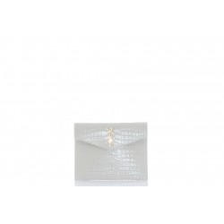 SAINT LAURENT UPTOWN BABY POUCH IN SHINY CROCODILE-EMBOSSED LEATHER