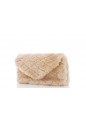 SAINT LAURENT SADE LARGE CLUTCH SADE SHEARLING MERINOS + AGNEAU PLUME LIGHT BRONZE