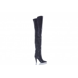 SAINT LAURENT BETTY OVER-THE-KNEE BOOTS IN SHINY GRAINED LEATHER
