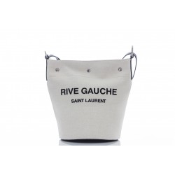 SAINT LAURENT RIVE GAUCHE SEAU RIVE GAUCHE TOILE DE LIN BLANCHIE  IMPRIMEE RIVE GAUCHE
