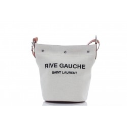 SAINT LAURENT RIVE GAUCHE BUCKET BAG IN LINEN