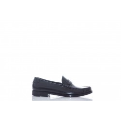 SAINT LAURENT LE LOAFER MONOGRAM PENNY SLIPPERS IN SMOOTH LEATHER