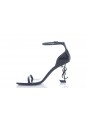 SAINT LAURENT OPYUM SANDALS IN SMOOTH LEATHER WITH BLACK-TONED HEEL
