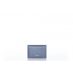 SAINT LAURENT BUSINESS CARD CASE IN GRAIN DE POUDRE EMBOSSED LEATHER