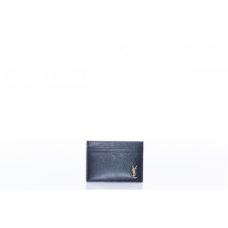 SAINT LAURENT TINY MONOGRAM CARD CASE IN LEATHER