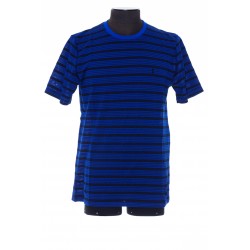 SAINT LAURENT MONOGRAM CLASSIC T-SHIRT IN STRIPED JERSEY