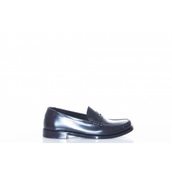 SAINT LAURENT LE LOAFER MONOGRAM PENNY SLIPPERS IN SMOOTH LEATHER