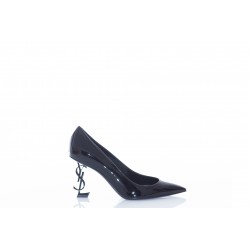 SAINT LAURENT OPYUM PUMPS IN PATENT LEATHER WITH BLACK HEEL