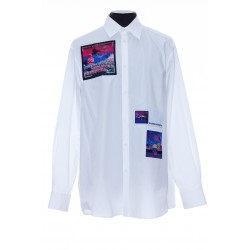 VALENTINO COTTON SHIRT WITH BROCADE PATCH