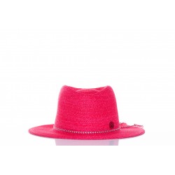 MAISON MICHEL ANDRÉ FEDORA RED STRAW HAT