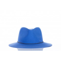 MAISON MICHEL RICO CHAPEAU FEDORA BLEU CIEL EN FEUTRE DE LAPIN