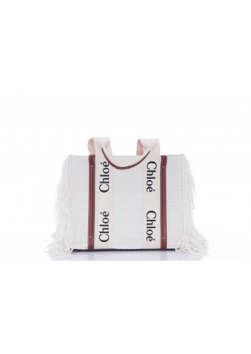 CHLOÉ WOODY KNITTED RECYCLED COTTON WITH FRINGES