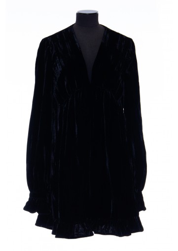 SAINT LAURENT ROBE VELOURS FROISSE MAT ORGAN