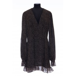 SAINT LAURENT ROBE ETAMINE BABY LEOPARD