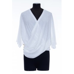 BALMAIN 3 BTN DRAPED LUREX JERSEY TOP