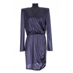 BALMAIN LONG SLEEVES JERSEY DRAPED SHORT DRESS