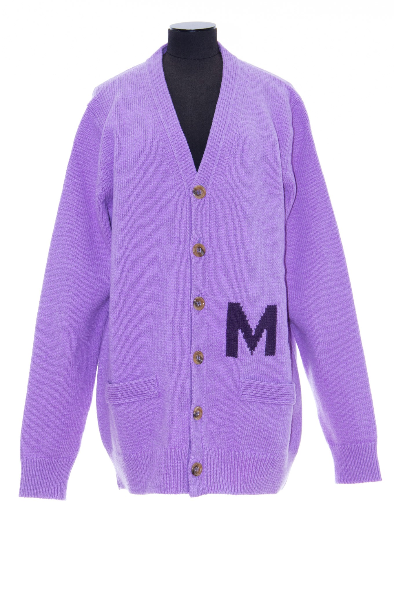 MARC JACOBS◆The Big Cardigan/カーディガン(厚手)/S/ウール/BRW/N602C02RE21 MARC JACOBS(マークジェイコブス) / BIG CARDIGAN/カーディガン