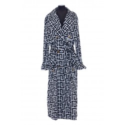 BALMAIN PRINT MONOGRAM TRENCH COAT